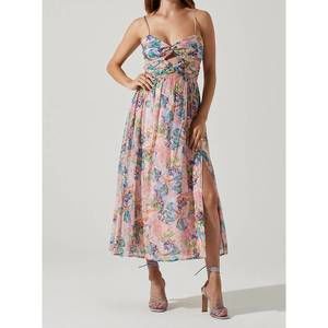Astr | Dresses | Maeve Printed Pleated Midi Dress Blue Multi Abstract |  Poshmark